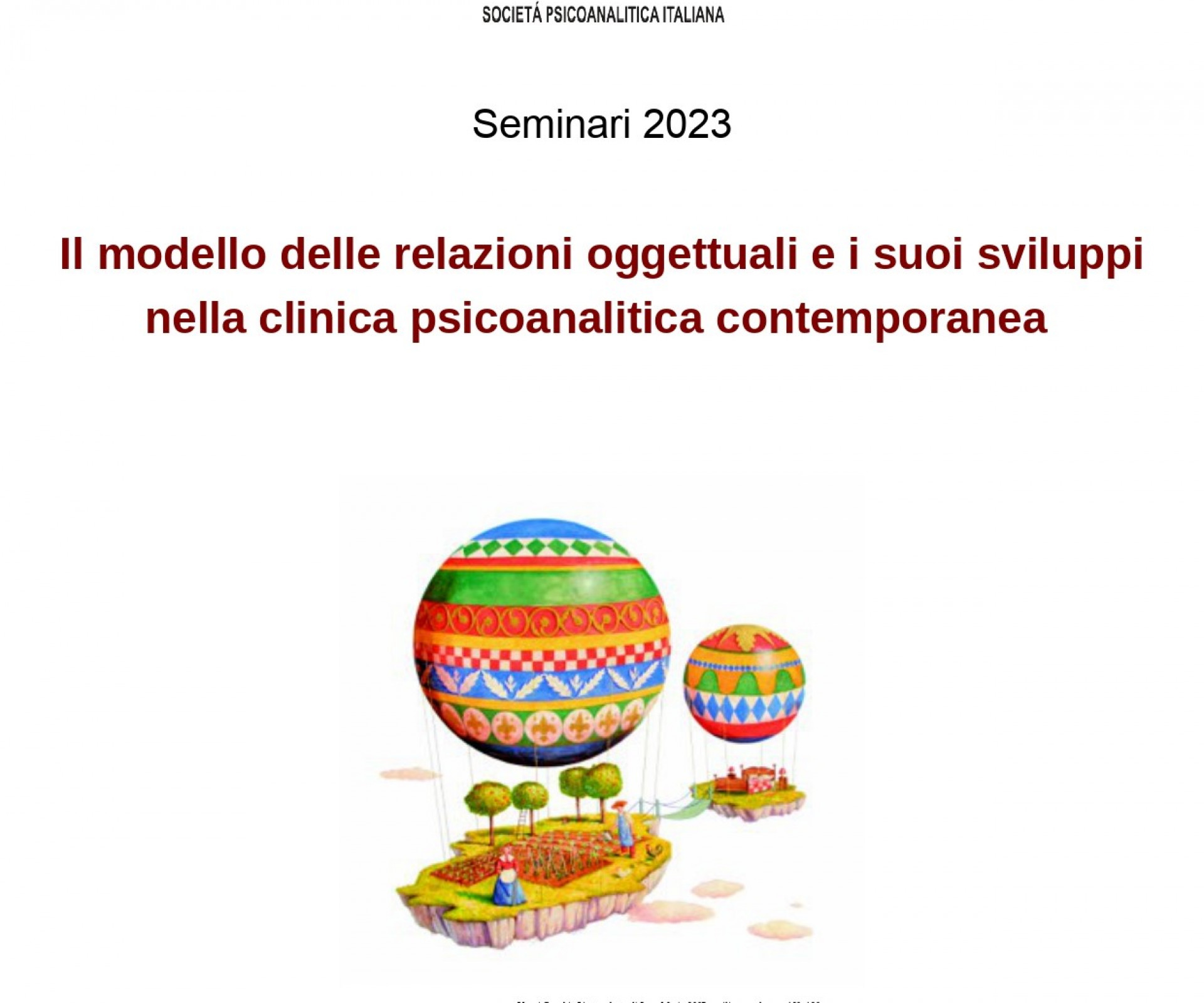 CENTRO TORINESE DI PSICOANALISI - Seminari 2023 - Il modello delle relazioni oggettuali e i suoi sviluppi nella clinica psicoanalitica contemporanea